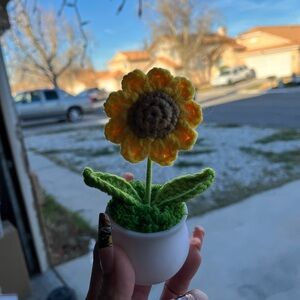 Handcrafted Yellow Sunflower Crochet Decor